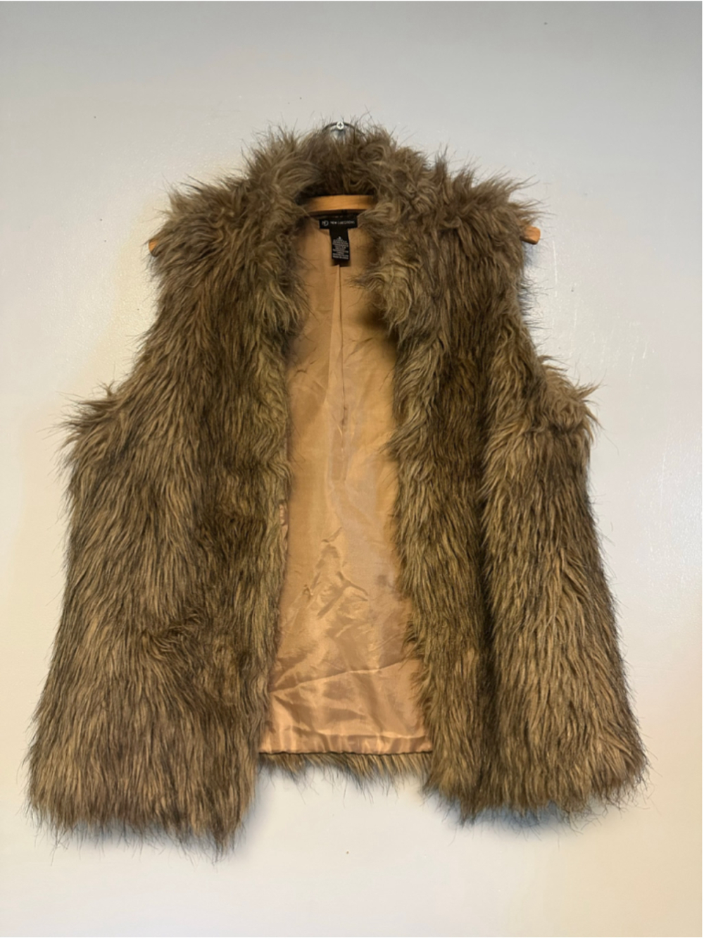 New Directions Faux Fur Vest Size Small Brown Beige